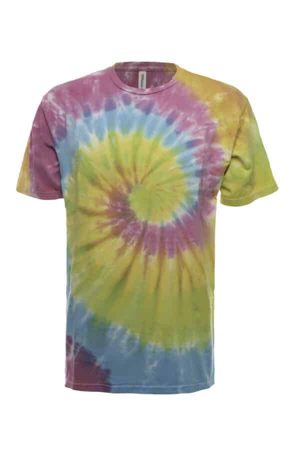Classic Spiral Tie Dye Crew Neck T-Shirt in Multi Color - Image 2