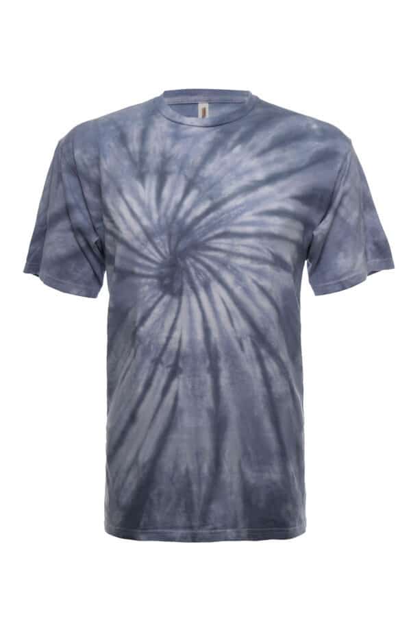 Steel Blue Spiral Tie Dye Crew Neck T-Shirt