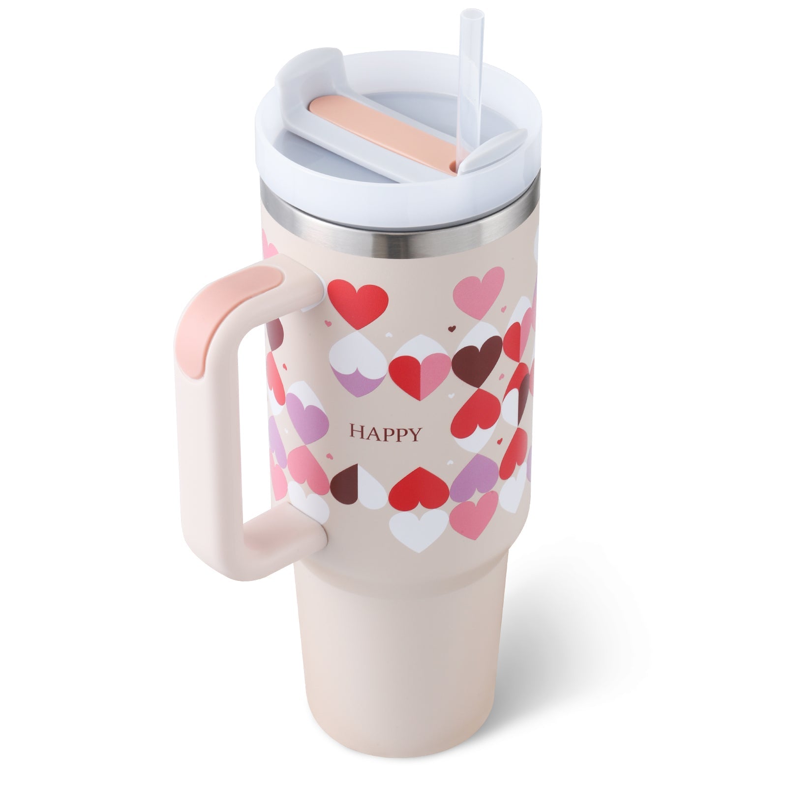 40 oz Stainless Steel Insulated Tumbler with Handle and Straw