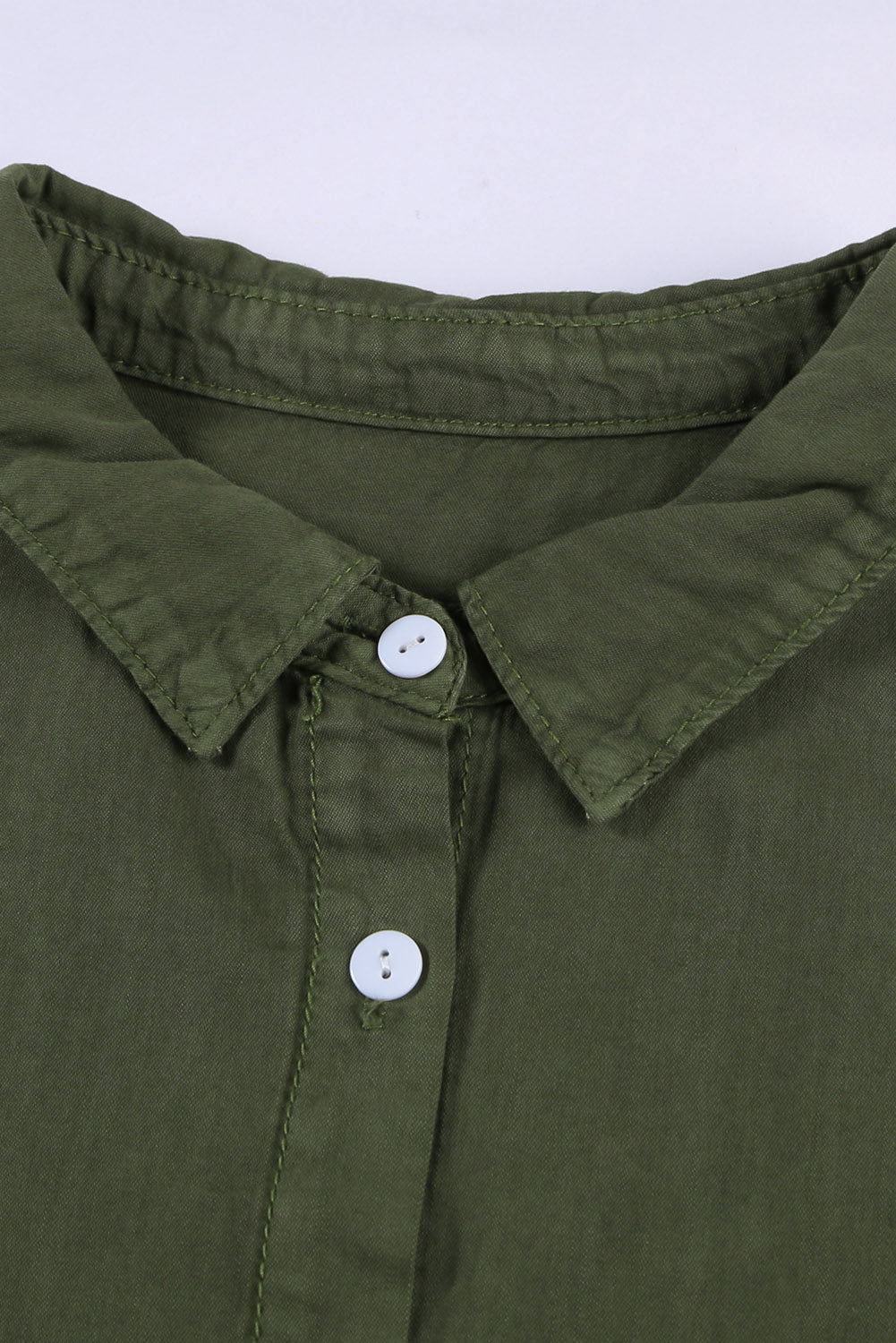Women's Short Sleeve Denim Button Up Shirt with Pocket - Image 6