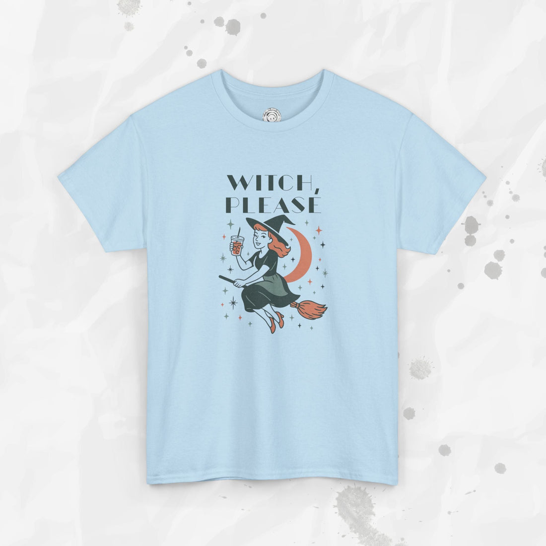Witch Please Graphic T-Shirt Vintage Style Witchy Crewneck Tee - Image 6