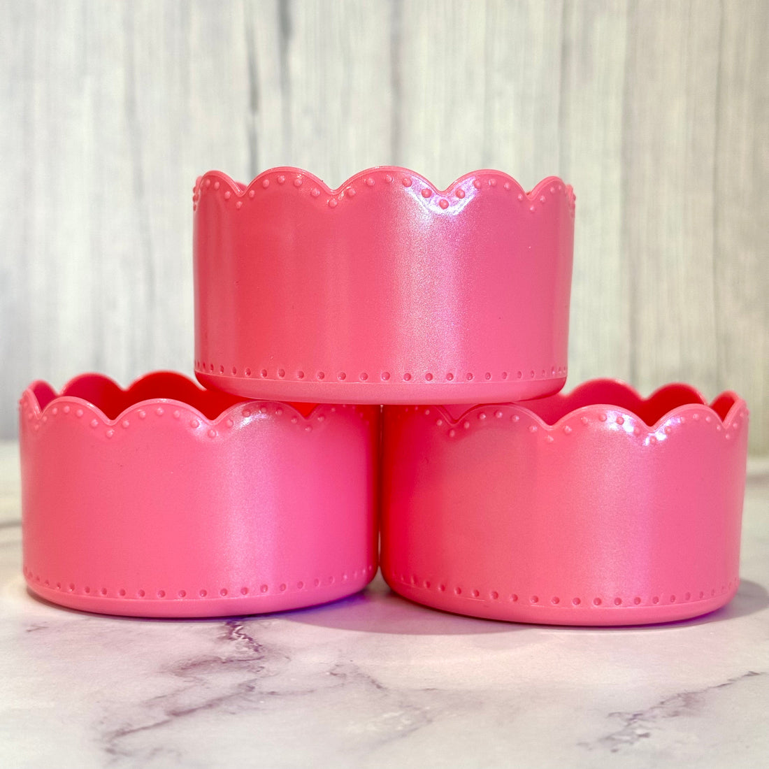Glinda Pink Shimmer Scallop  Boot