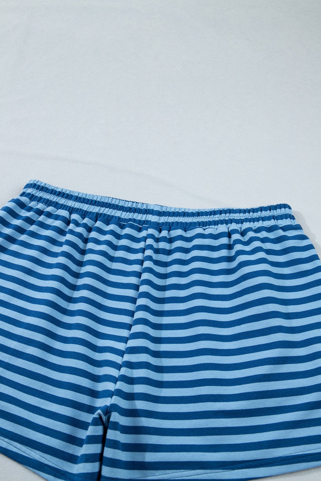 Stripe Dropped Shoulder Tee & Shorts Set in Blue
