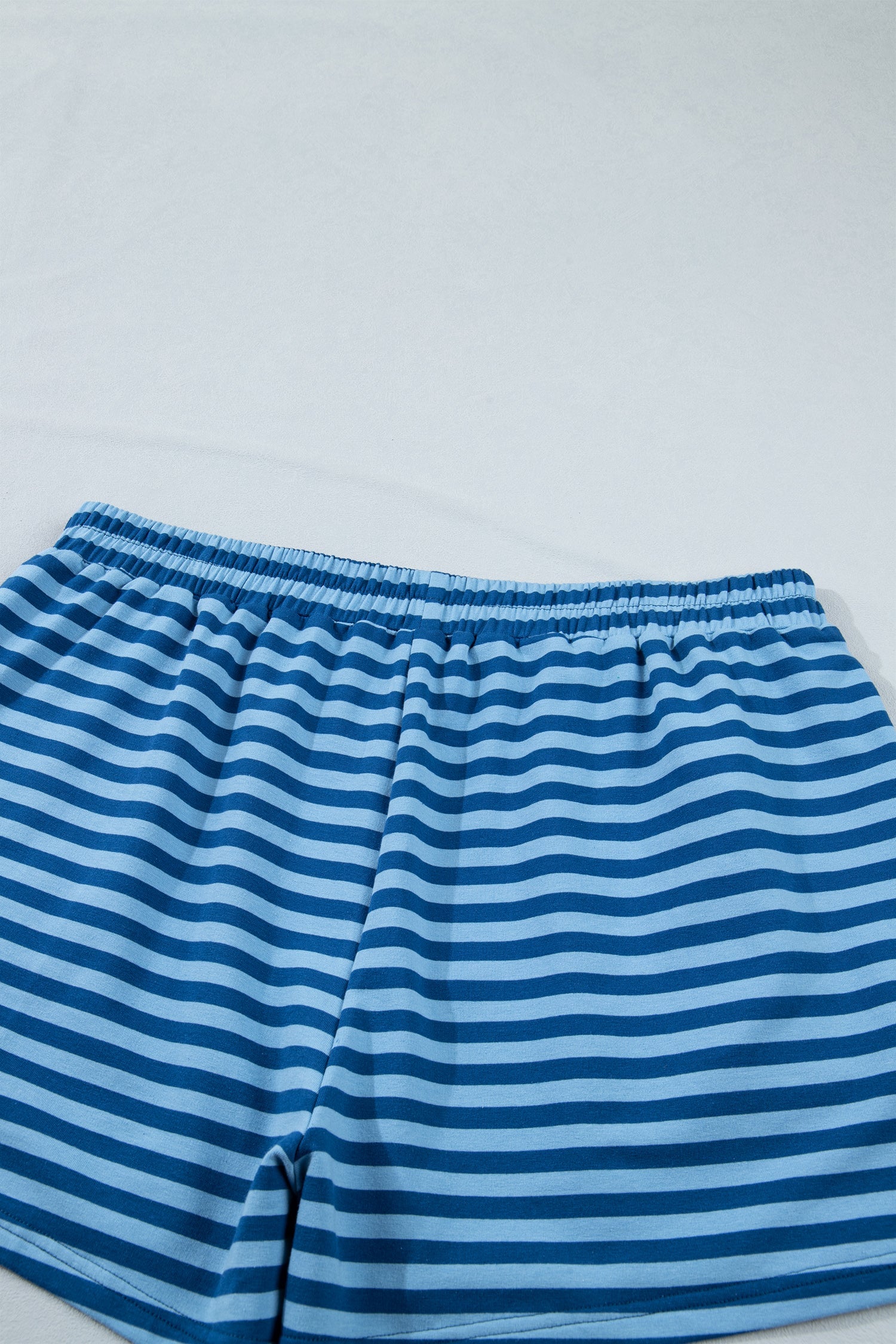 Stripe Dropped Shoulder Tee & Shorts Set in Blue