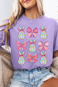 Wisteria Dotty Bowknot Bunny Graphic Easter T-Shirt