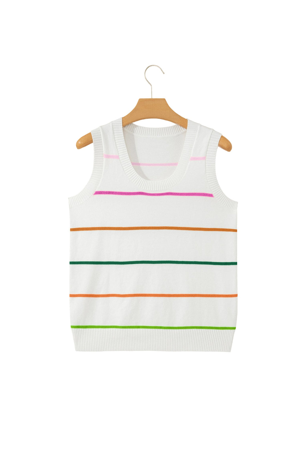 Soraya Multi-Color Striped Ribbed Knit Sweater Tank