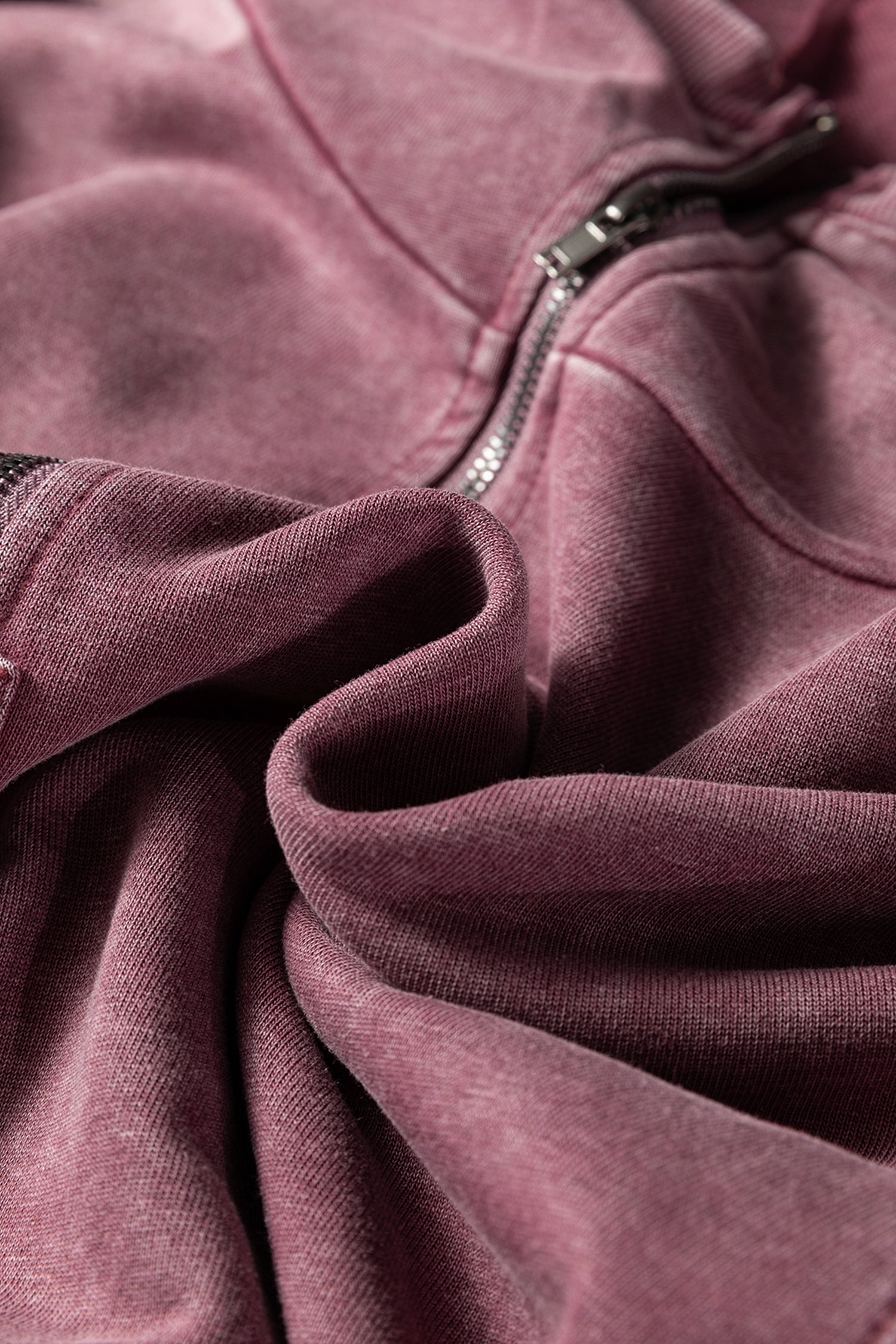 Black Half Zip Kangaroo Pocket Mineral Wash Baggy Hoodie