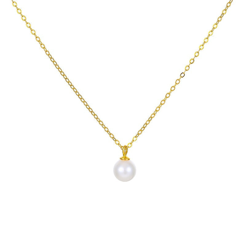 Silver Minimalist Shell-bead Pendant Necklace
