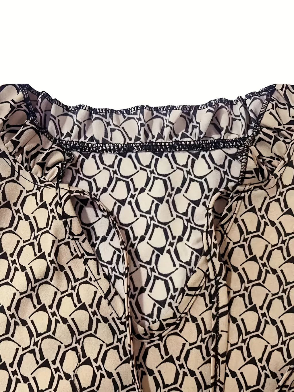 Elegant Plus Size V-Neck Ruffle Sleeve Mini Dress
