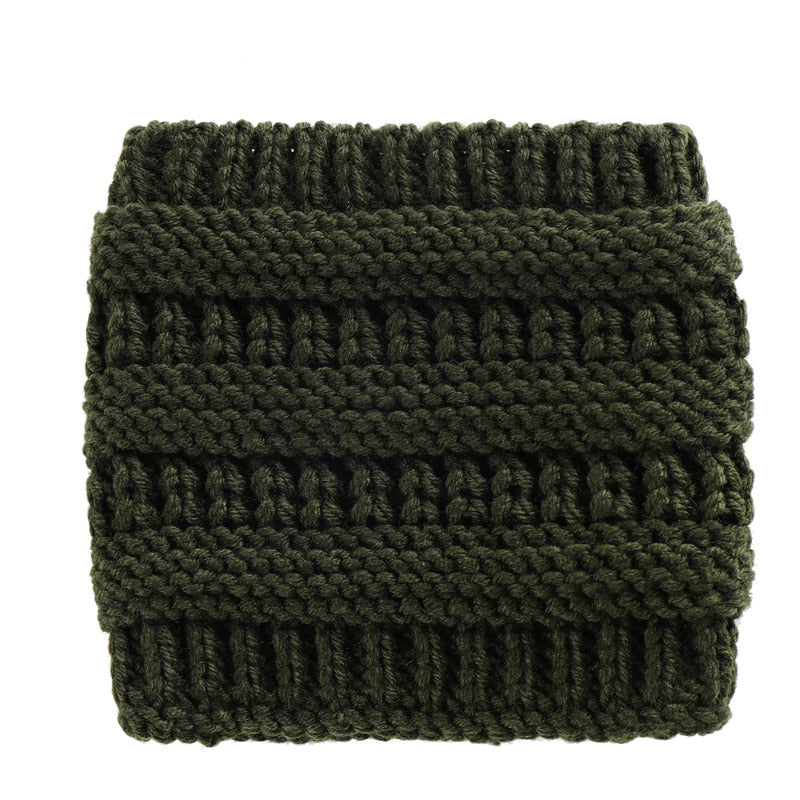 Ponytail Beanie Headwrap with Ear Warmer
