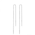 Long simple tassel silver earrings