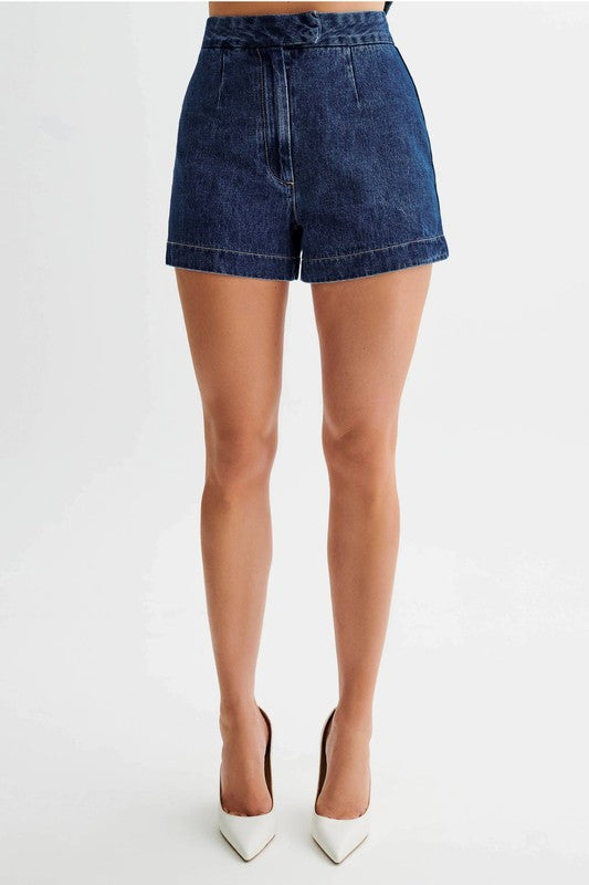 Women's Denim Two-Piece Set Stylish Matching Co-Ord Outfit