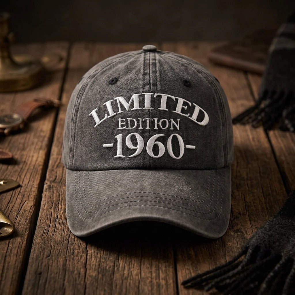 1960 Birthday Black Baseball Cap
