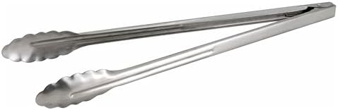 Winco Coiled Spring Extra Heavyweight Stainless Steel Utility Tong