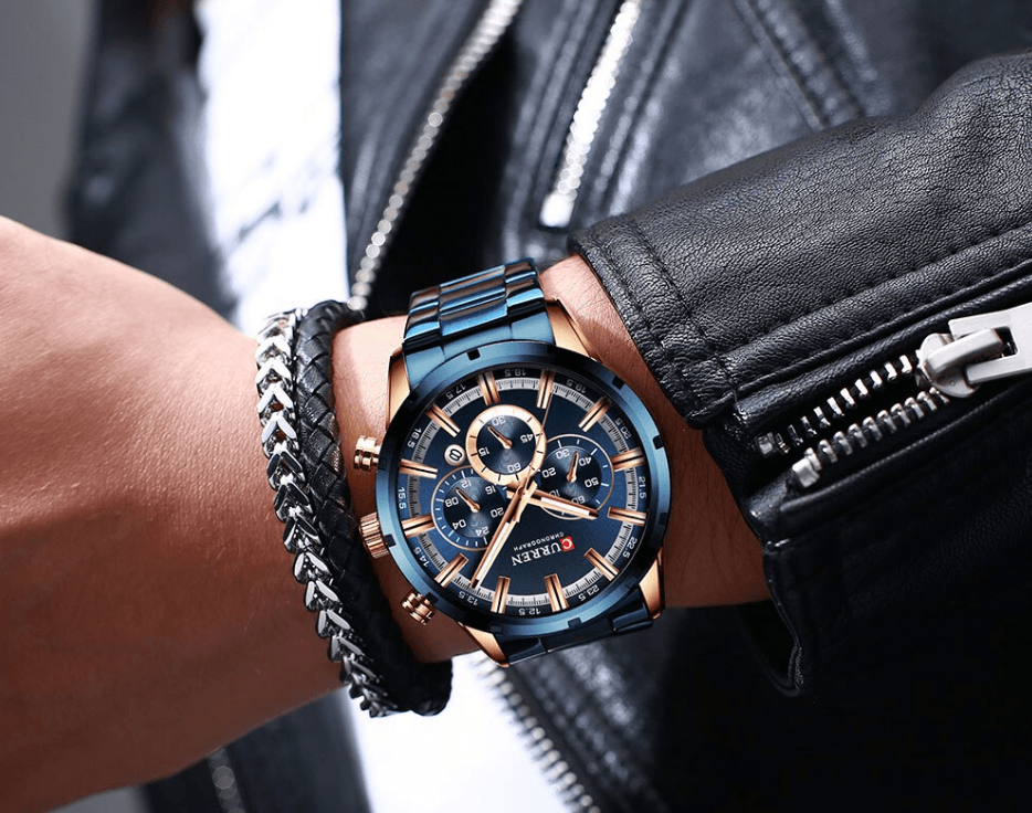 CURREN Men's Waterproof Sport Chronograph Watch with Date Display