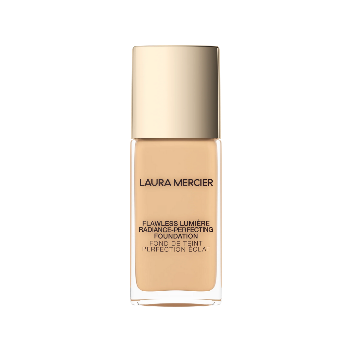 Luxury bottle of Flawless Lumière Radiance-Perfecting Foundation in a minimalist glass design.