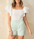 Phoenix Checkered Shorts in Mint color featuring a classic checkered pattern