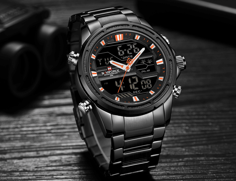 Men's Waterproof Analog Digital Multifunction Business Watch