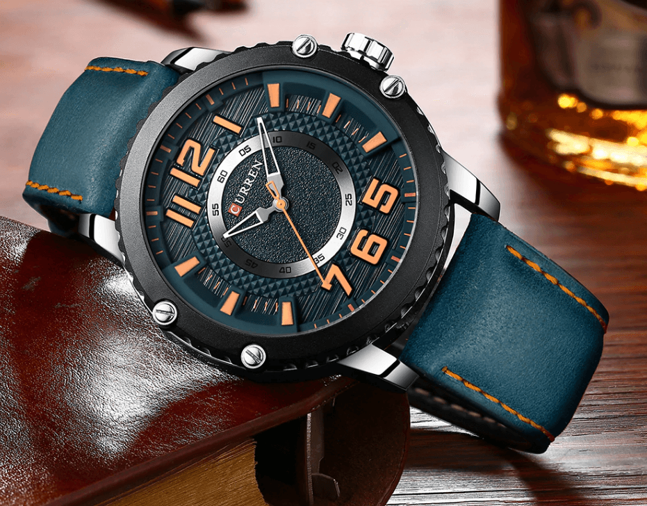 Men's Sporty Waterproof Chronograph Watch with Large Number Details