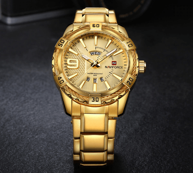 Men's Waterproof Chronograph Watch with Date Display - Modern Metal