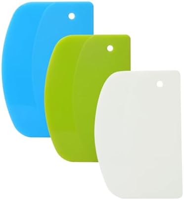 3 Pieces Food Dough Scraper, Plastic Multi