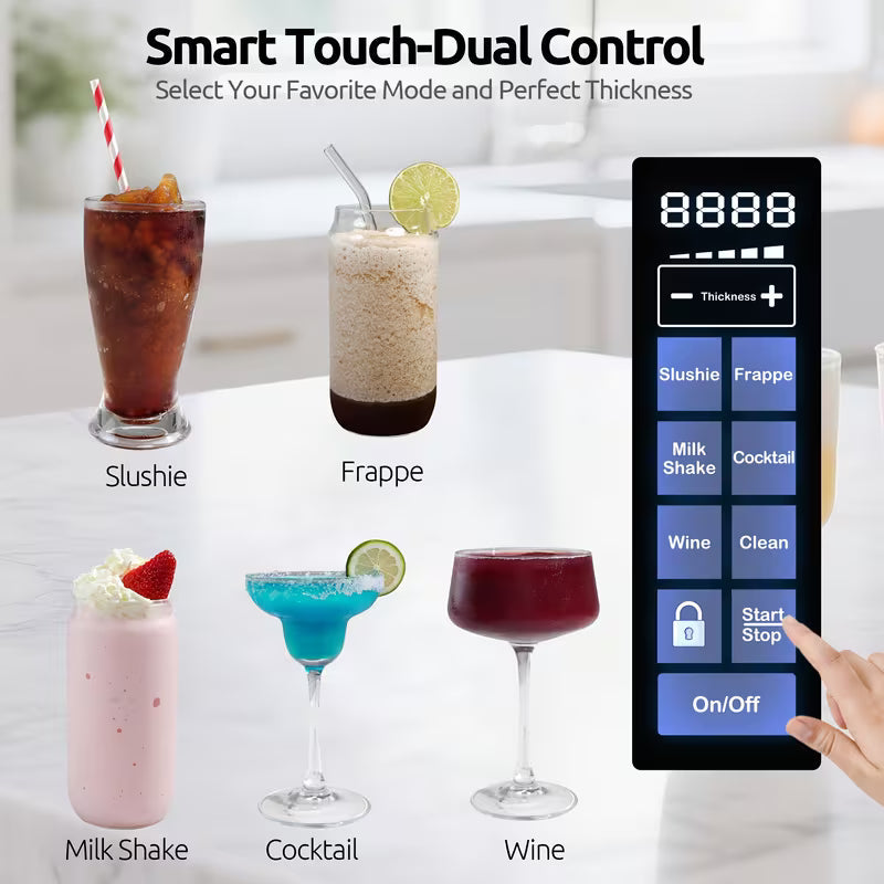 88 oz Commercial Slushie Machine with Cooling and Self-Cleaning