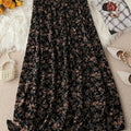 Woman's Floral Print Pleated A-Line Skirt