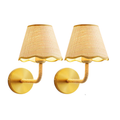 Wireless Rechargeable Rattan Wall Sconces (Set of 2)
