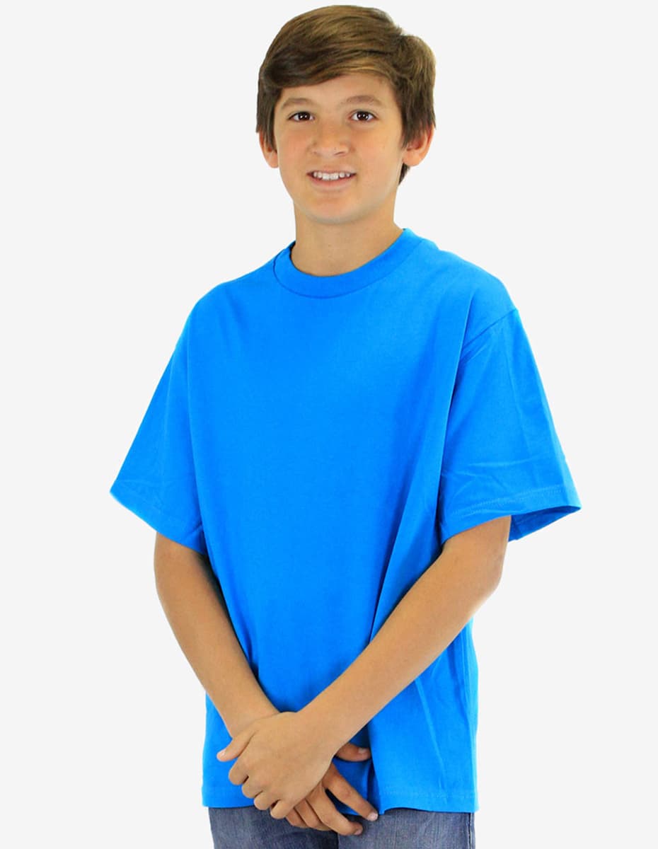 Youth Crew Neck Short Sleeve T-Shirt Soft Cotton Blend Tee - Image 5
