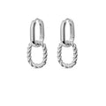 Croissant Link Earrings in Solid 925 Sterling Silver