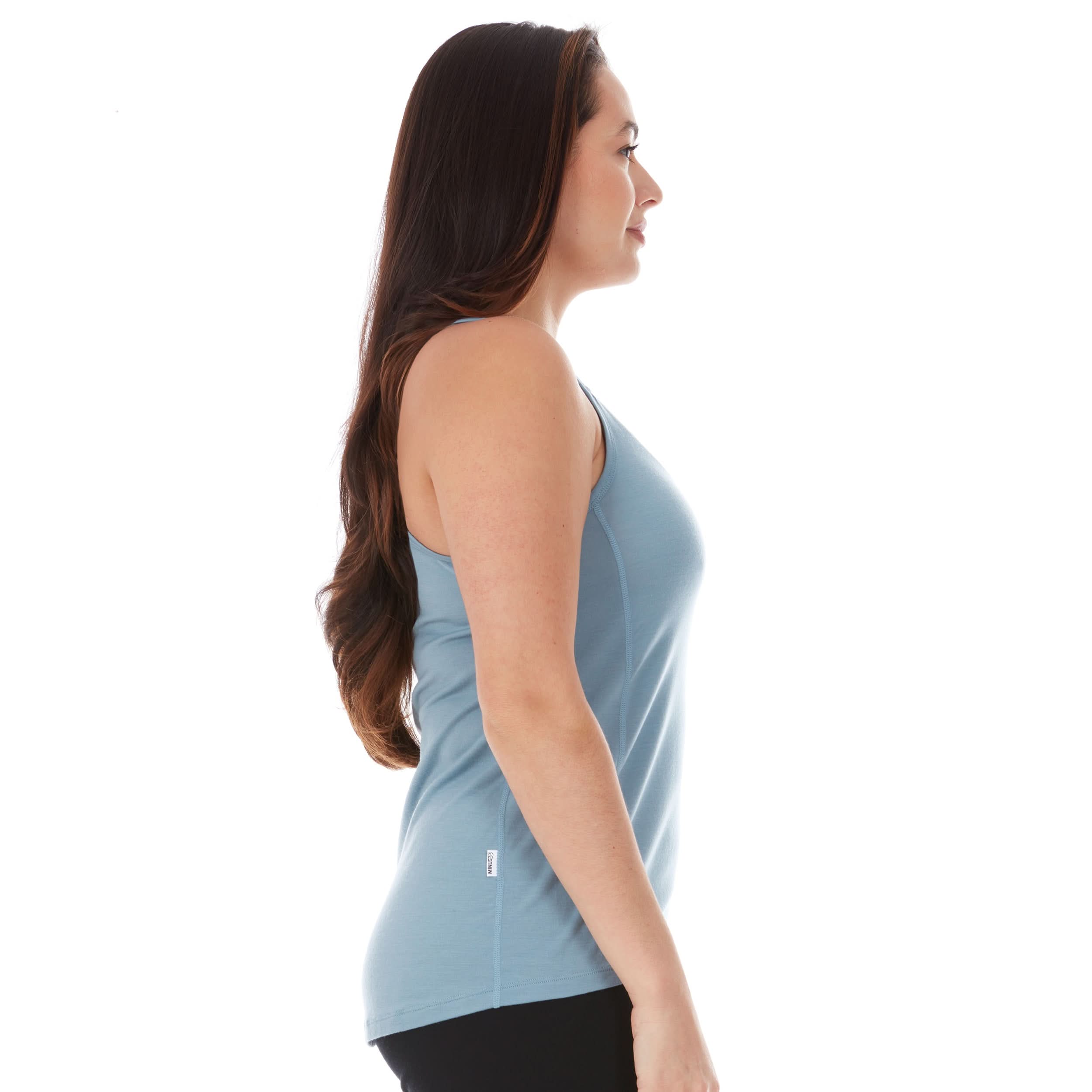 Women's Microweight Wool Racerback Tank Top - Fitted Athletic Knit
