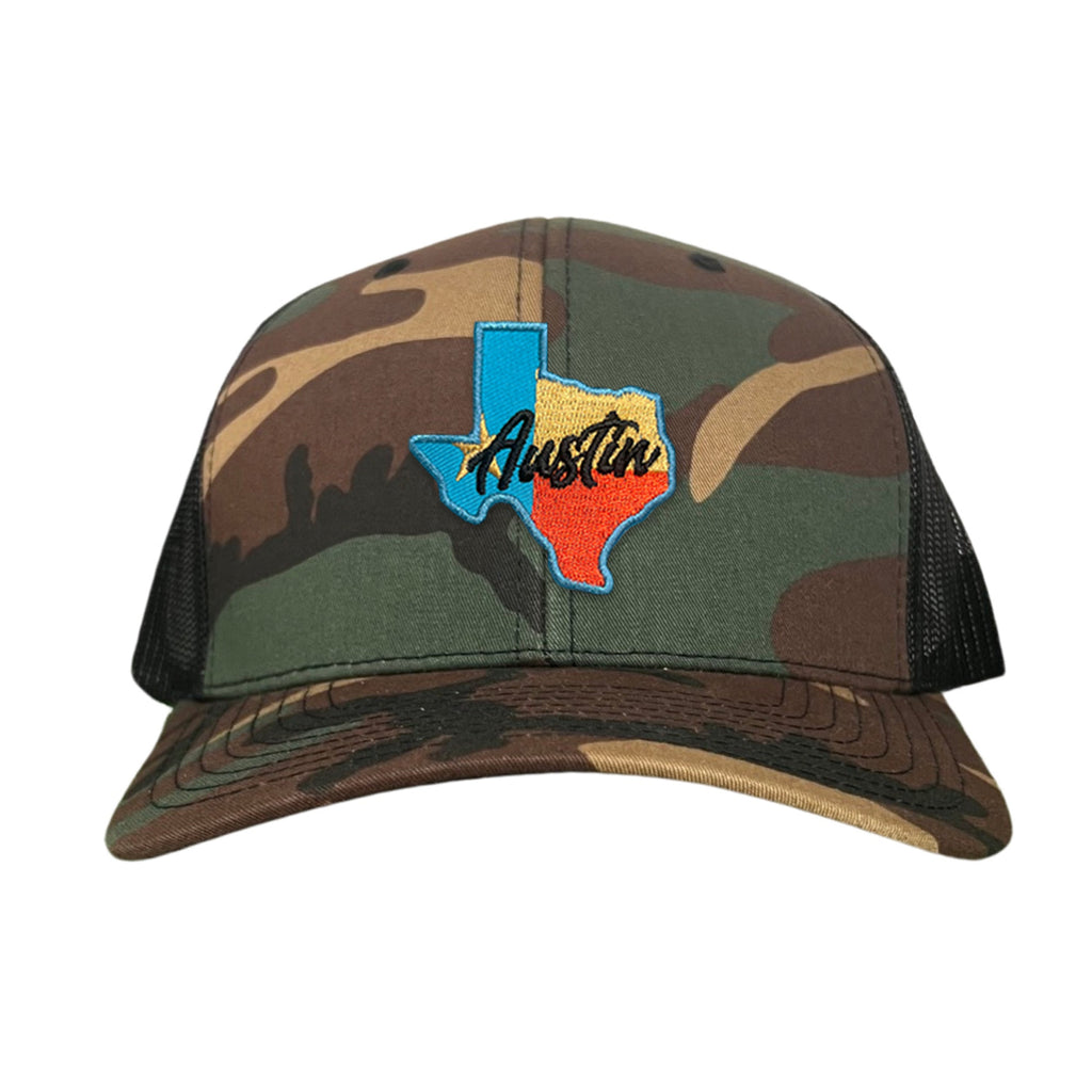 Texas Austin RWB Mesh Snapback Trucker Hat