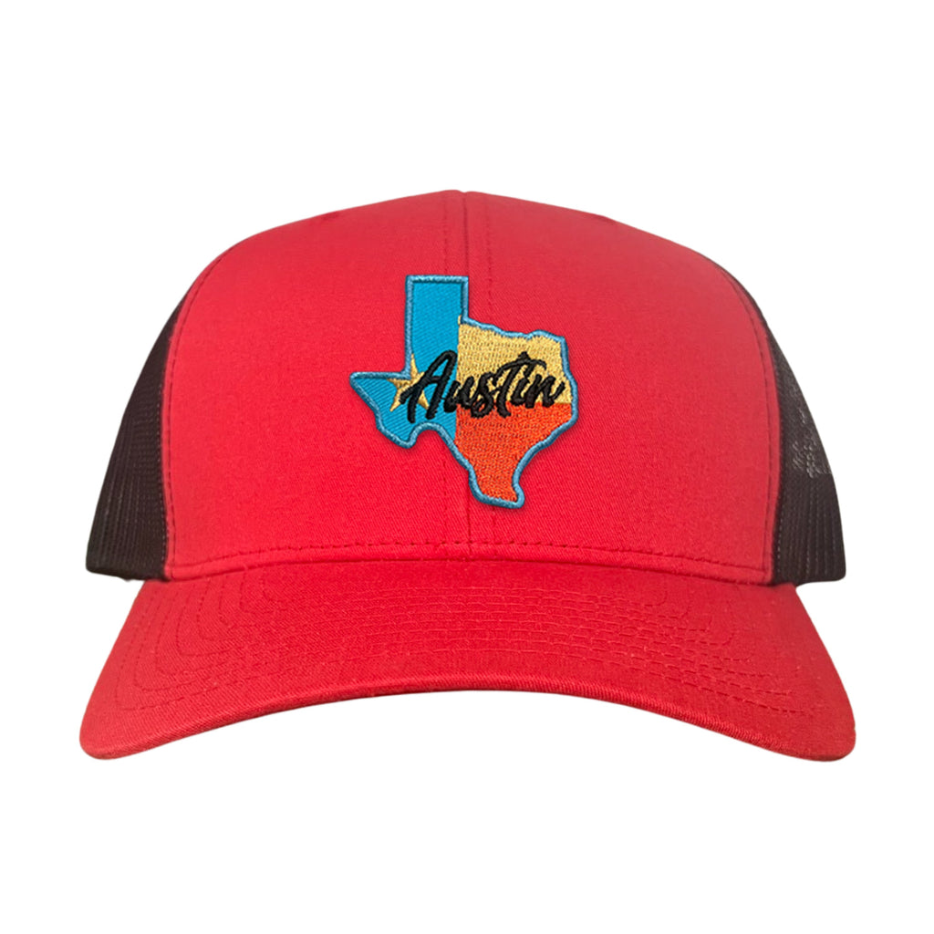 Texas Austin RWB Mesh Snapback Trucker Hat