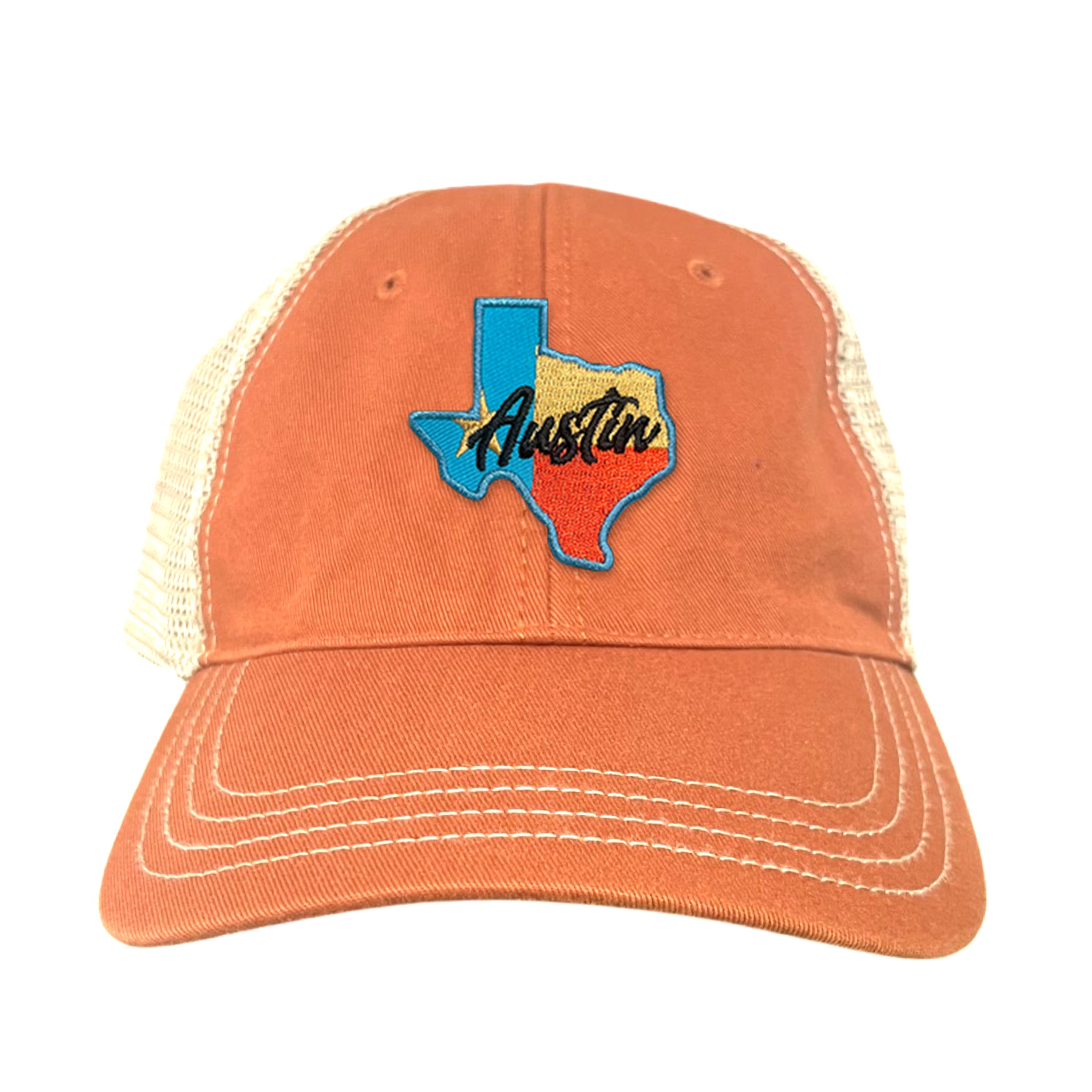 Texas Austin RWB Mesh Snapback Trucker Hat
