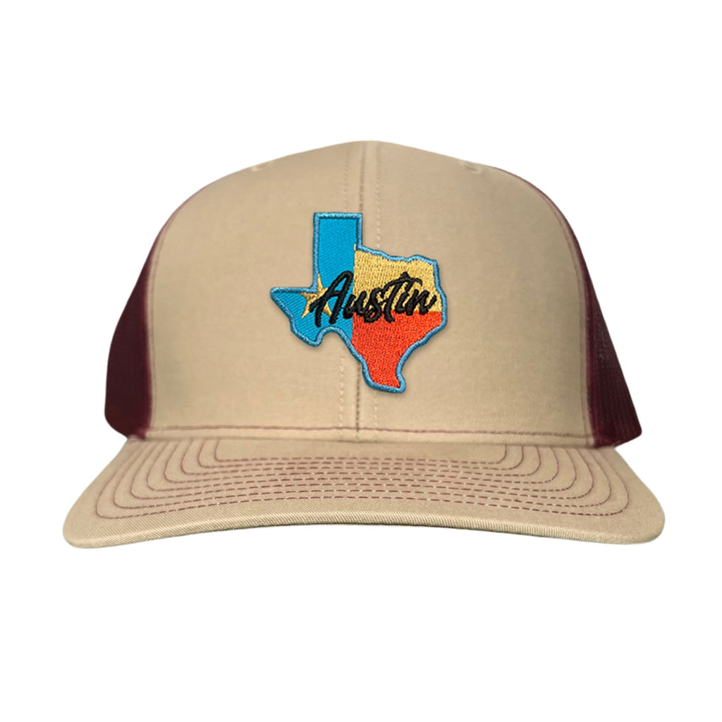 Texas Austin RWB Mesh Snapback Trucker Hat