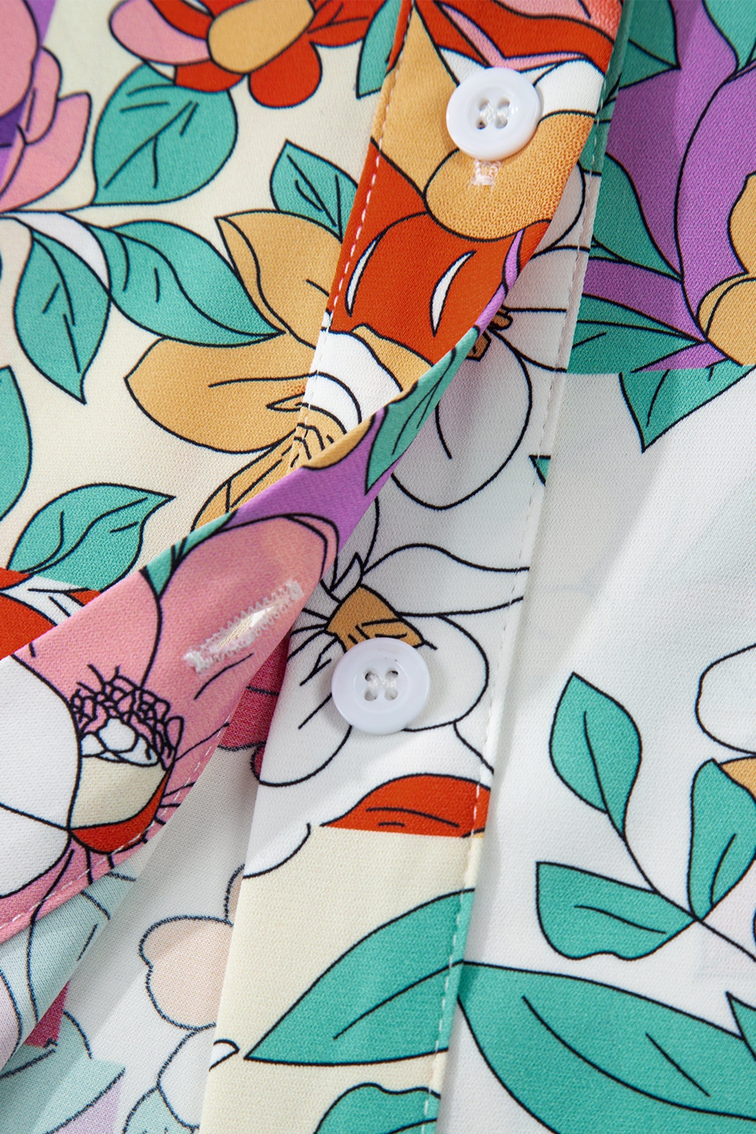 Pink Floral Patchwork Frilly Long Sleeve Shirt