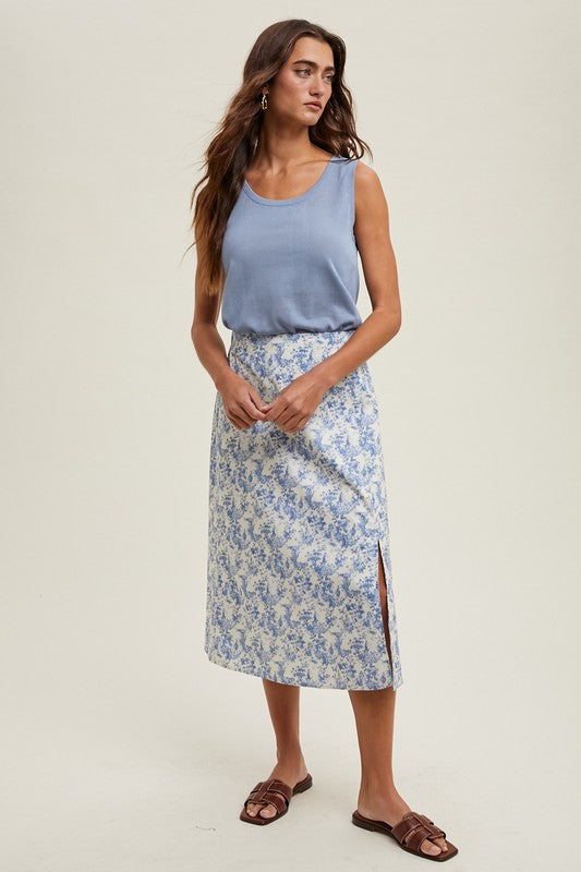 Lightweight Sweater Tank Top in M. Blue - Sleeveless Knit Top