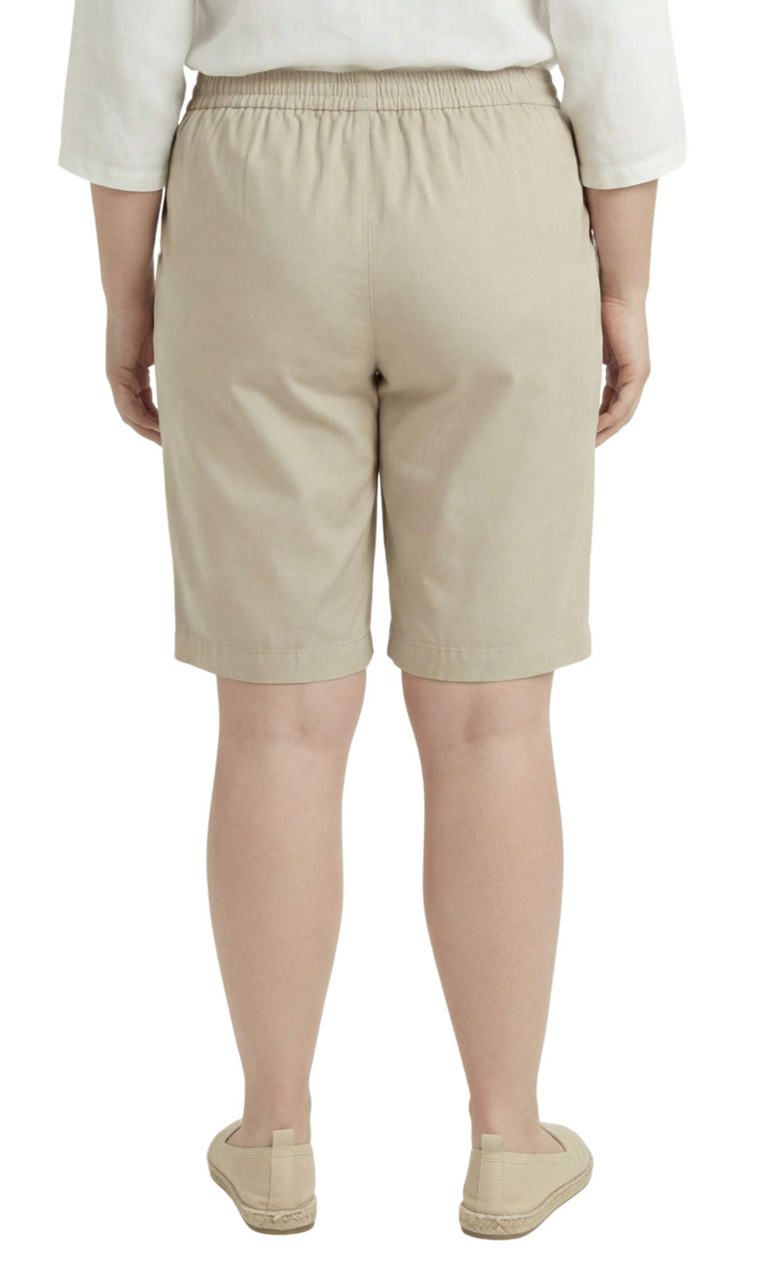 Women's Pull-On Denim and Twill Shorts with Elastic Waist
