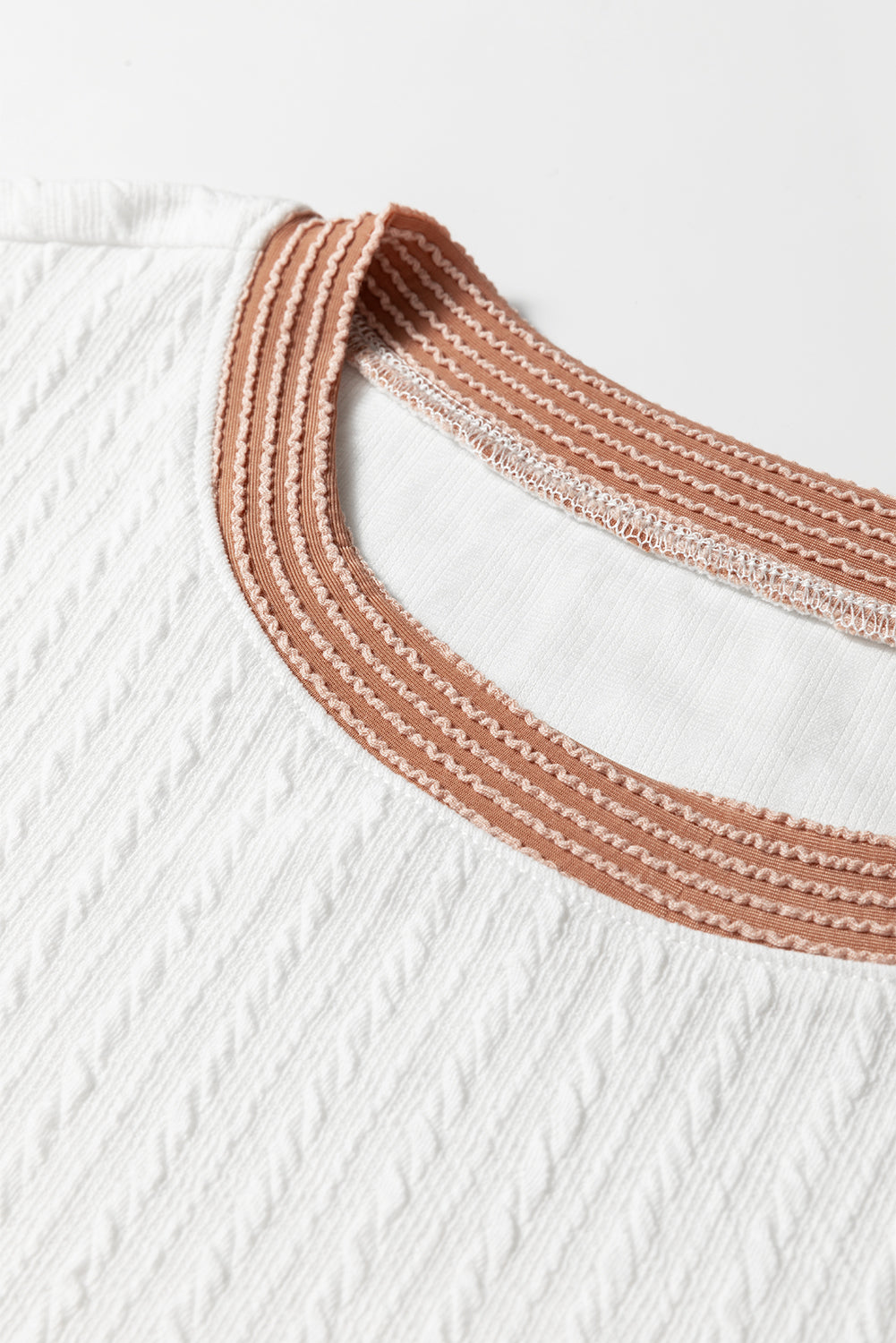 Plus Size Colorblock Cable Textured Top