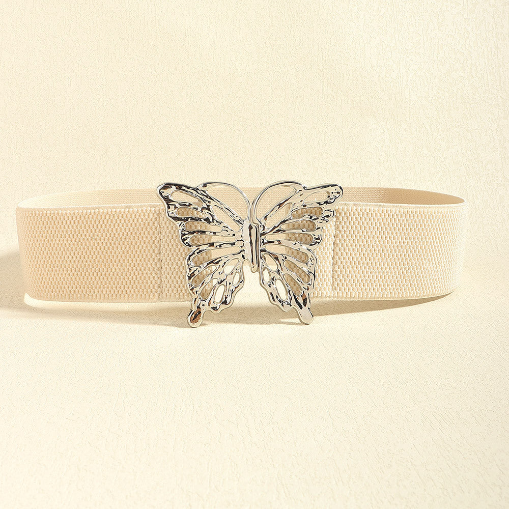 Butterfly Alloy Buckle Elastic Belt | Statement Accessory