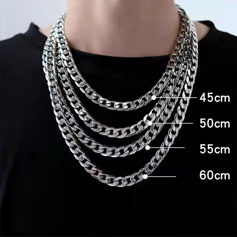 Silver-plated NK Chain Mens Cuban-link Chain 11 Link Design