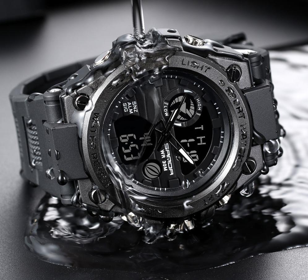 Dual Display Sports Watch Waterproof 30M Unisex Digital