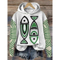 Women Printed Hooded Long Sleeve Graphic Pullover Sweatshirt - Image 2