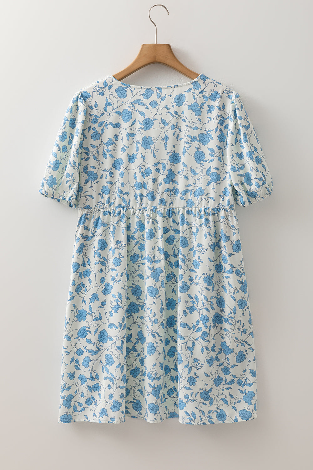 Mikayla Floral Puff Sleeve Mini Dress with Bow Detail