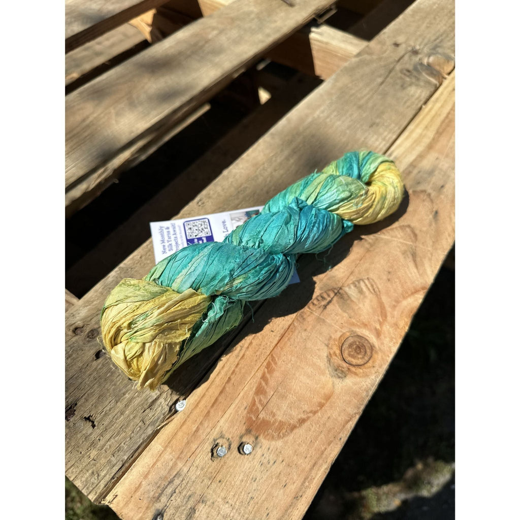 Artisan Recycled Sari Silk Ribbon Yarn - Bohemian Crafting Supply