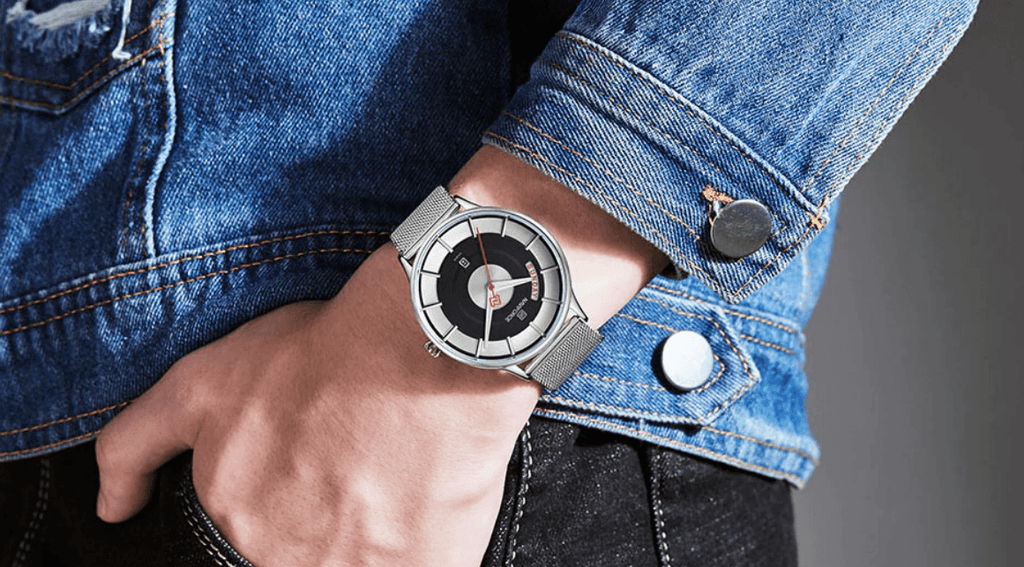 Minimalist Stainless Steel Analog Quartz Watch for Men