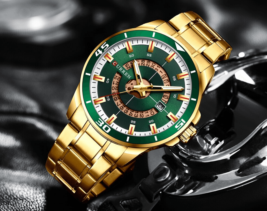 Modern Men's Waterproof Quartz Sports Watch with Fluorescent Hands