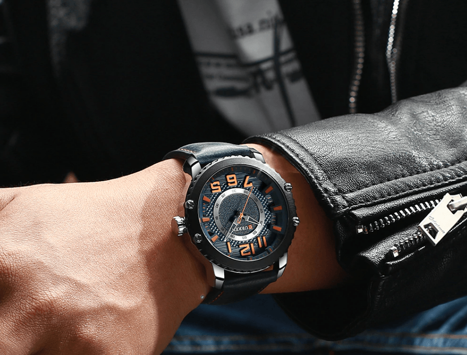 Men's Sporty Waterproof Chronograph Watch with Large Number Details