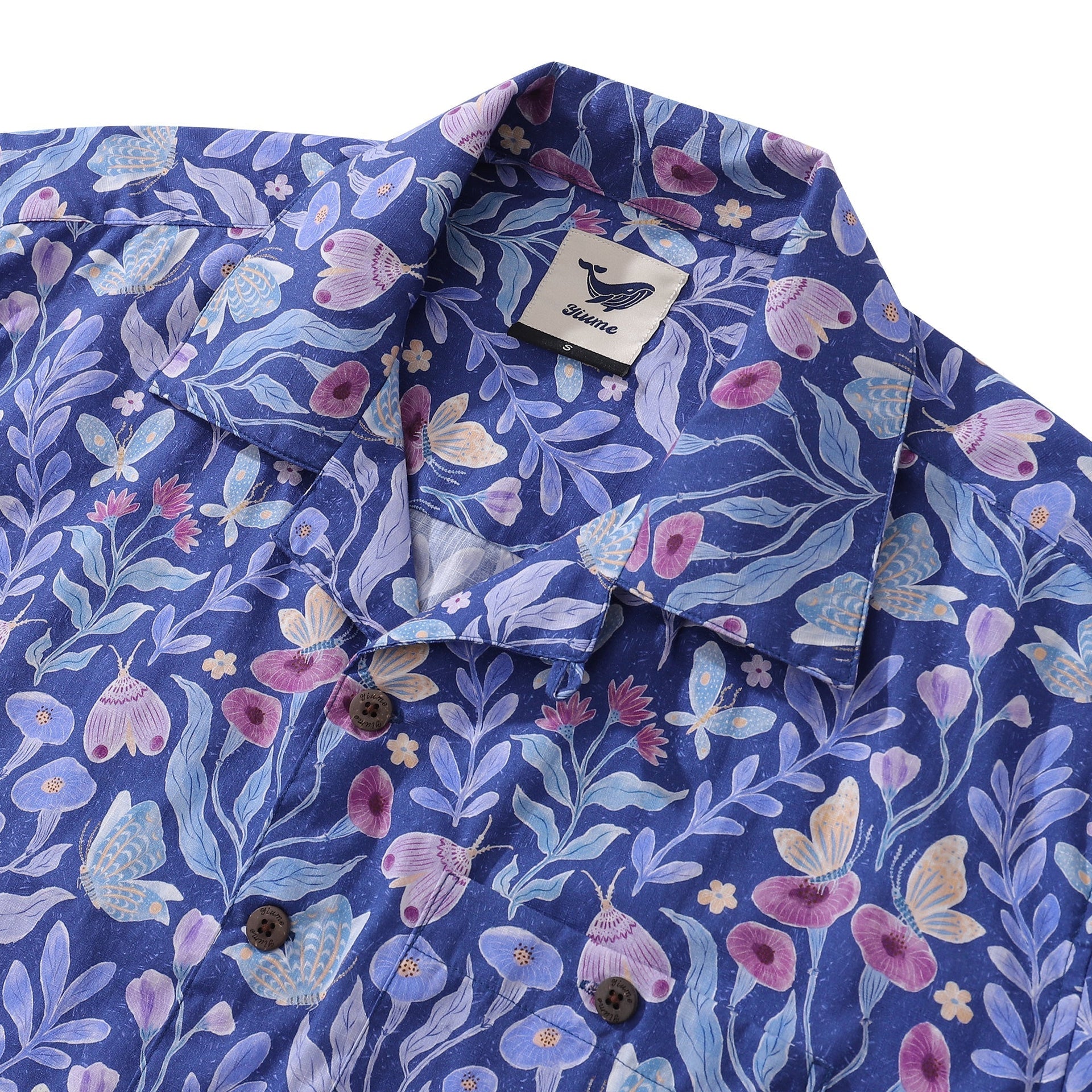 Midnight Garden Hawaiian Shirt 100% Cotton Camp Collar Men's Top