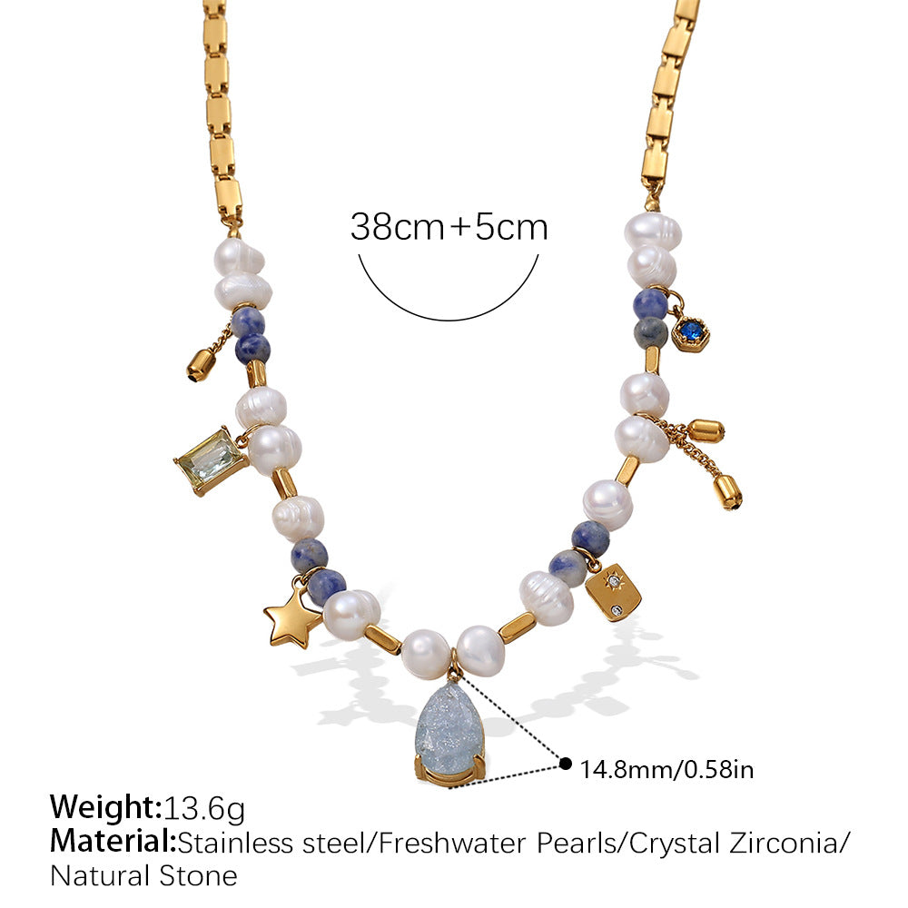 French-style Hong Kong-style Imperial-style Instagram-inspired Minimalist Luxury Design, Noble Feeling, Zircon, Natural Pearl, Exquisite Necklace, Collar Chain Necklace